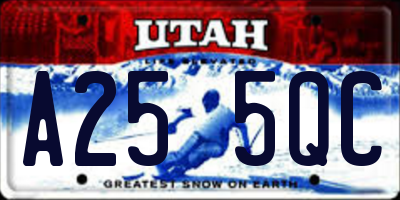 UT license plate A255QC