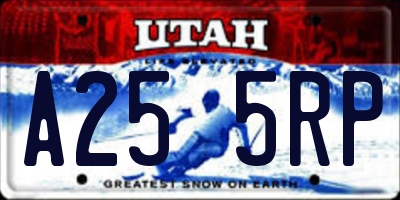 UT license plate A255RP