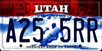 UT license plate A255RR