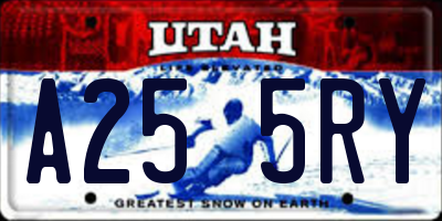 UT license plate A255RY