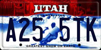 UT license plate A255TK