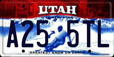 UT license plate A255TL