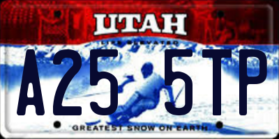 UT license plate A255TP