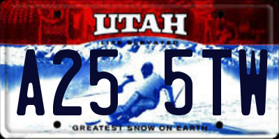 UT license plate A255TW