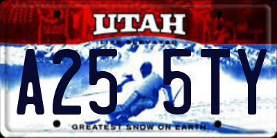 UT license plate A255TY