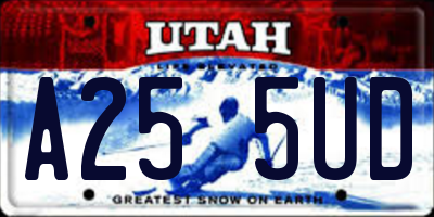 UT license plate A255UD