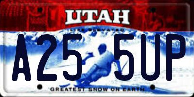 UT license plate A255UP