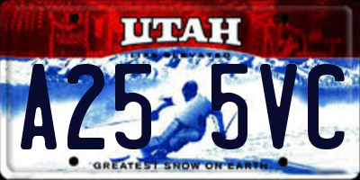 UT license plate A255VC