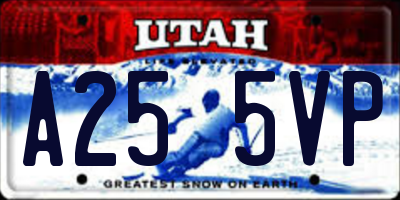 UT license plate A255VP