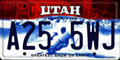 UT license plate A255WJ