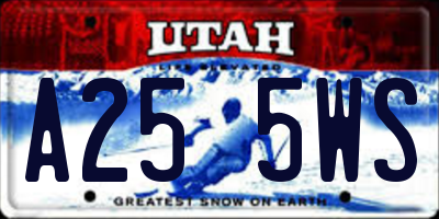 UT license plate A255WS