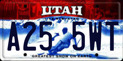 UT license plate A255WT