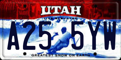 UT license plate A255YW