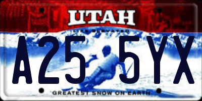 UT license plate A255YX