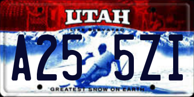 UT license plate A255ZI