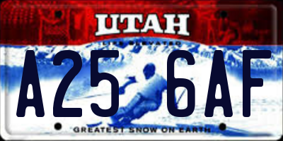UT license plate A256AF