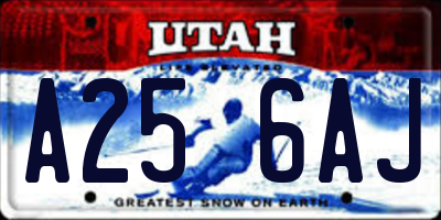 UT license plate A256AJ