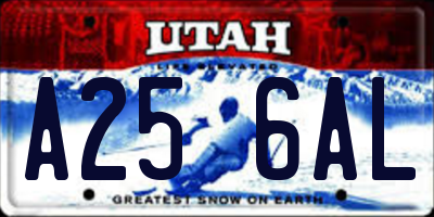 UT license plate A256AL