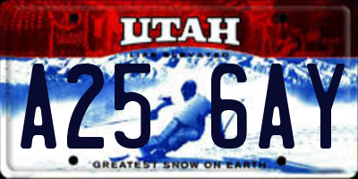 UT license plate A256AY