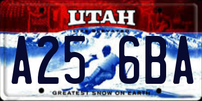 UT license plate A256BA
