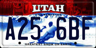 UT license plate A256BF