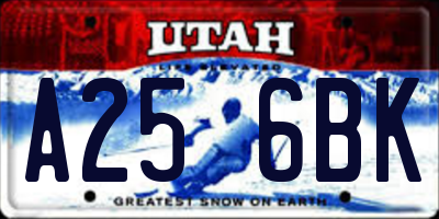 UT license plate A256BK