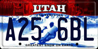 UT license plate A256BL