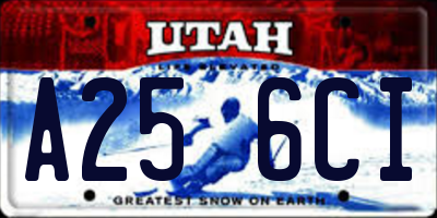 UT license plate A256CI