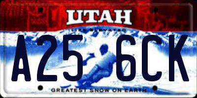 UT license plate A256CK