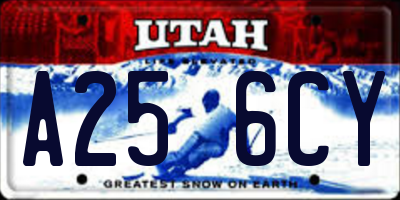 UT license plate A256CY