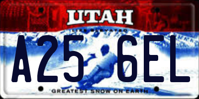 UT license plate A256EL