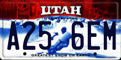 UT license plate A256EM
