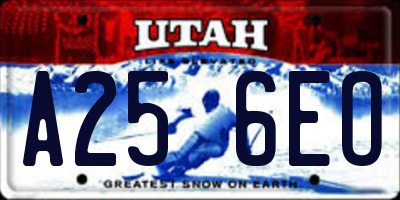 UT license plate A256EO