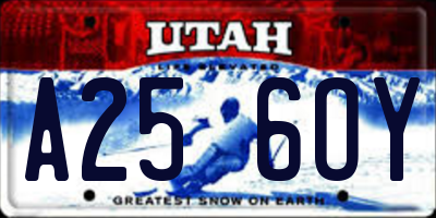 UT license plate A256OY