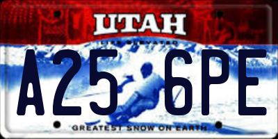 UT license plate A256PE