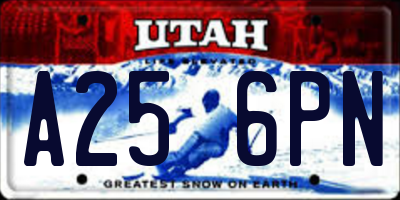 UT license plate A256PN