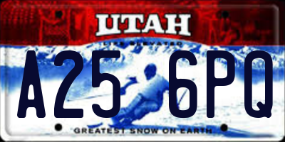 UT license plate A256PQ