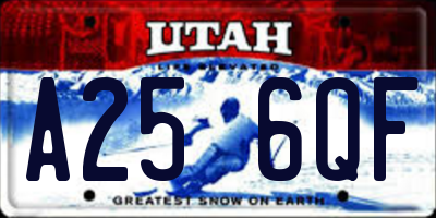 UT license plate A256QF