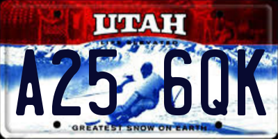 UT license plate A256QK