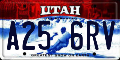 UT license plate A256RV