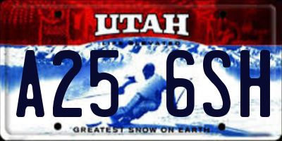 UT license plate A256SH