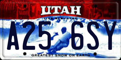 UT license plate A256SY
