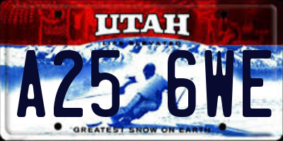 UT license plate A256WE