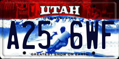 UT license plate A256WF