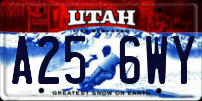 UT license plate A256WY