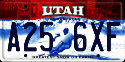 UT license plate A256XF