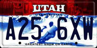 UT license plate A256XW