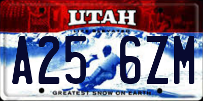 UT license plate A256ZM