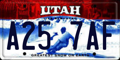 UT license plate A257AF