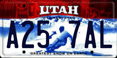 UT license plate A257AL